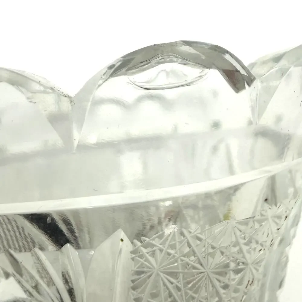 Antique ABP McKee Glass Innovation Corset Vase Cut Floral EAPG 5.5